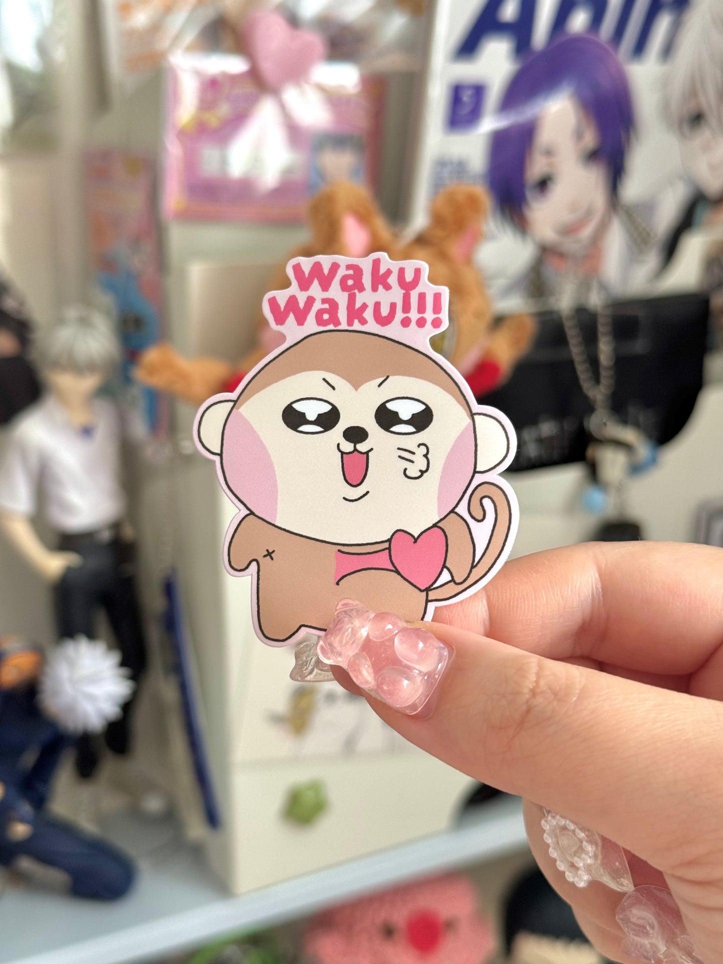 Wakuwaku Saruki Die-Cut Sticker