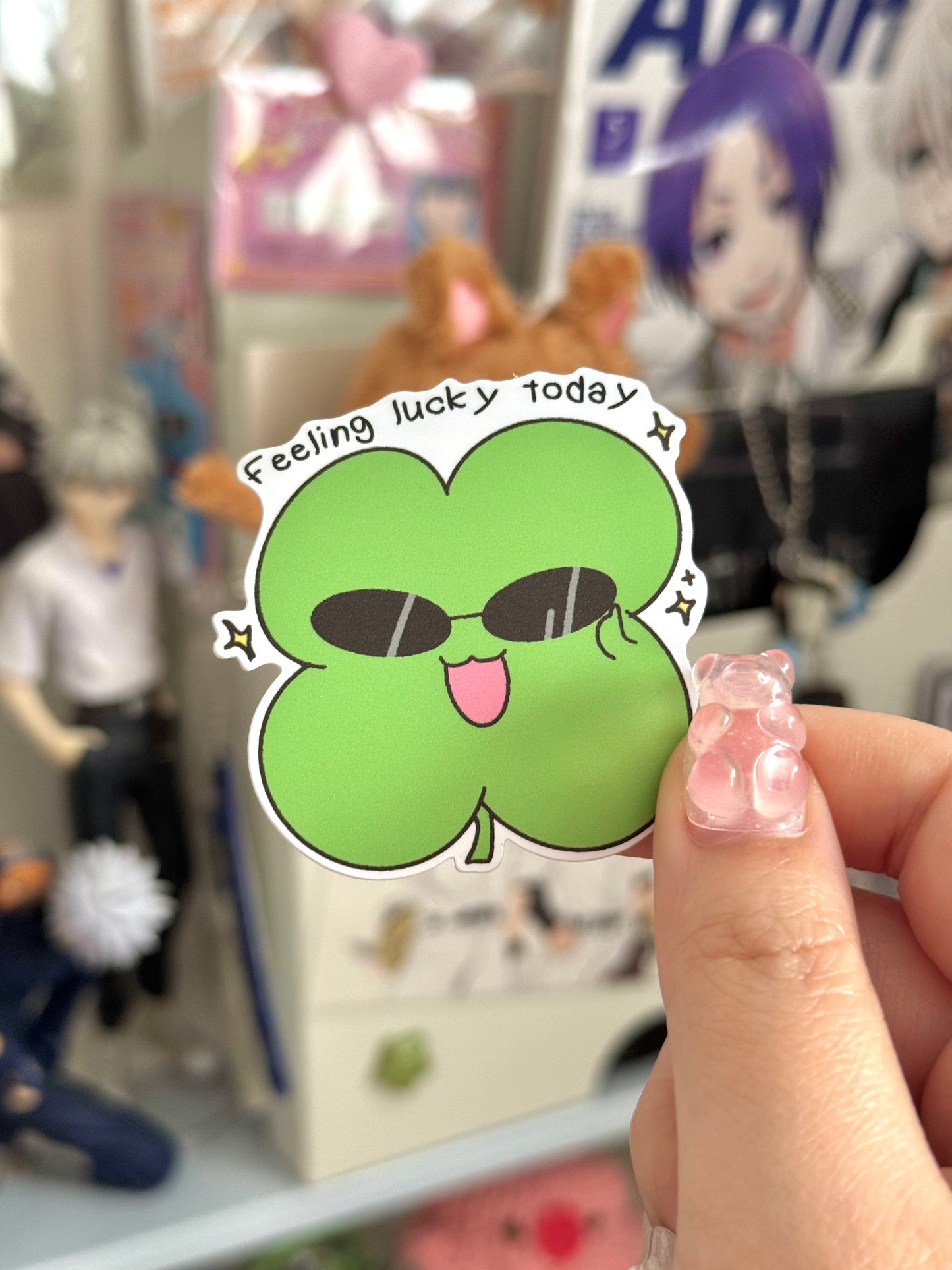 Feeling Lucky Clover Die-Cut Sticker