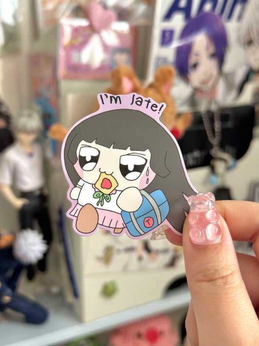 I'm Late! Rika Die-Cut Sticker